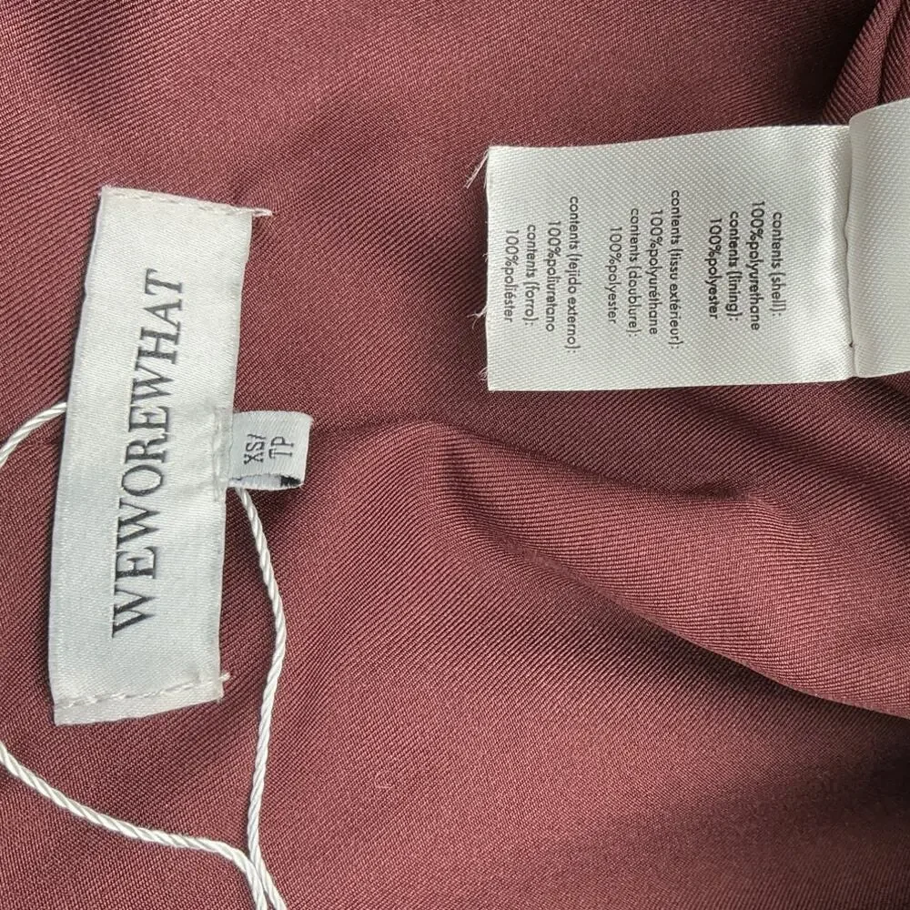 WeWoreWhat Croc Embossed Burgundy Moto Jacket Size XS - Picture 4 of 4